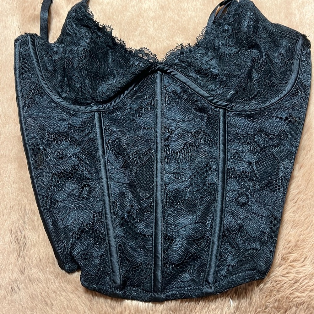 Black lace corset top
